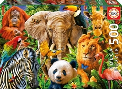 WILD ANIMALS COLLAGE PUZZLE 500 PIECES