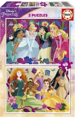 PUZZLE INFANTIL DISNEY PRINCESS 2X48 PEÇAS