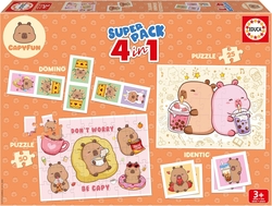 SUPERPACK 4 EN 1 CAPYBARA CAPYFUN PUZZLES Y JUEGOS