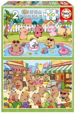 PUZZLE 2X100 PIEZAS CAPYBARAS CAPYFUN