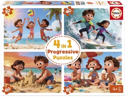 PUZZLE MULTI 4 A LA PLAYA 20 40 60 80 PIEZAS