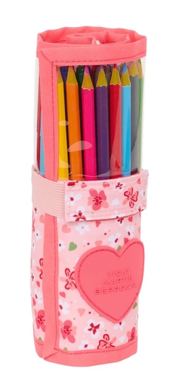 ROLLING PENCIL CASE 27 PCS. VMB IN BLOOM 7X2X7CM