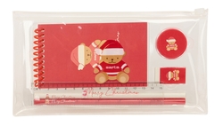 PORTATODO ACTIVIDADES OSITO ROJO FELICES FIESTAS 22,5x10,5x1cm