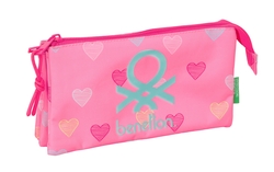 PORTATODO TRIPLE BENETTON HEART 22x12x3cm