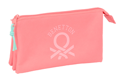 PORTATODO TRIPLE BENETTON BASICS CORAL 22x12x3cm