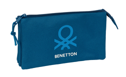 PORTATODO TRIPLE BENETTON BASICS MARINO 22x12x3cm