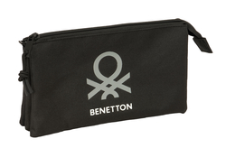 PORTATODO TRIPLE BENETTON BASICS NEGRO 22x12x3cm