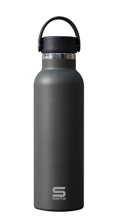 BOTELLA TERMO EXTERIOR GOMA 600ml SAFTA CARBON 25x7,3x7,3cm