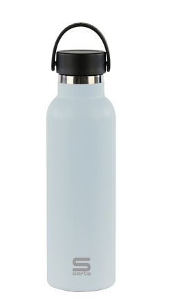 BOTELLA TERMO EXTERIOR GOMA 600ml SAFTA AZUL HIELO 25x7,3x7,3cm