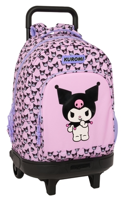 MOCHILA GRANDE CON RUEDAS COMPACT EXTRAIBLE KUROMI 33x45x22cm