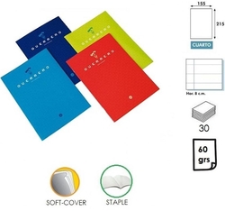 PAQ/25 LIBRETAS GRAPADAS A5 30H 60G 1HORIZONT. C/M
