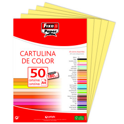 PAQ/50 CARTOLINES FIXO A4 180G. GROC LIMON