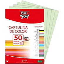 PAQ/50 CARTOLINES FIXO A4 180G. VERD AGUA