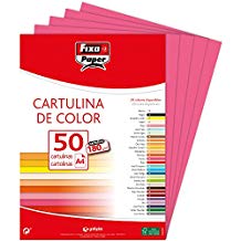 PAQ/50 CARTOLINAS FIXO A4 180G. FUCSIA