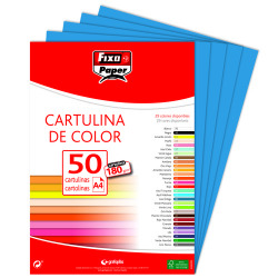 PAQ/50 CARTOLINES FIXO A4 180G. BLAU INDIGO