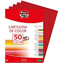 PAQ/50 CARTOLINES FIXO A4 180G. VERMELL NADAL
