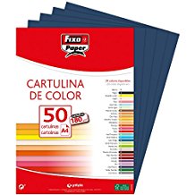 PACK/50 CARTOLINAS FIXO A4 180G. AZUL MARINHO