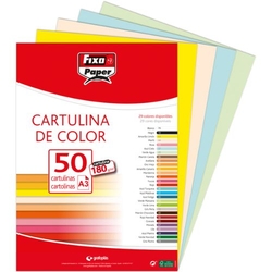 PAQ/50 CARTULINAS FIXO A3 180G. VAINILLA