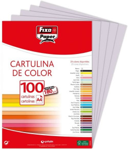 PACK/25 PAPIER CARTON FIXO 50X65 180 G. GRIS PERLA