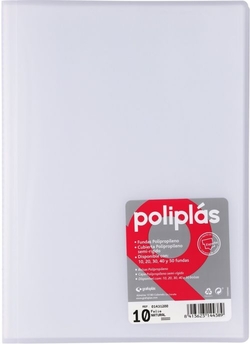CARPETA Fº 10 FUNDAS SOLDADAS TRANSLUCIDAS NATURAL POLIPLAS
