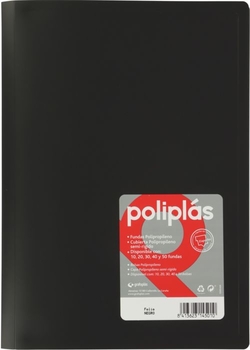 CARTAFOL Fº 20 FUNDAS SOLDADAS OPACAS NEGRO POLIPLAS