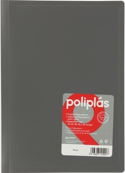 CARPETA Fº 50 FUNDAS SOLDADAS OPACAS GRIS POLIPLAS