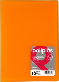 CARPETA Fº 50 FUNDAS SOLDADAS TRANSLUCIDAS NARANJA