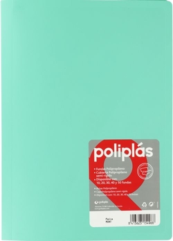 CARPETA Fº 20 FUNDAS SOLDADAS OPACAS VERDE AGUA POLIPLAS