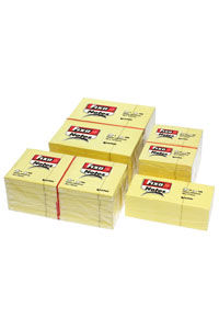 PACK OF 12 STICKY NOTE PADS 38X51MM FIXO YELLOW