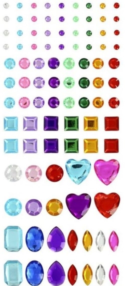 BLISTER FIGURAS ADHESIVAS CRISTAL COLORS ASSORTITS
