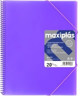 CARPETAS A4 40 FUNDAS A4 ESPIRAL MAXIPLAS VIOLETA