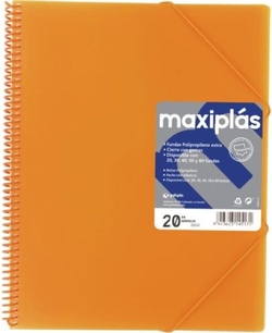 CARPETAS A4 40 FUNDAS A4 ESPIRAL MAXIPLAS NARANJA