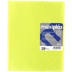CARPETAS A4 40 FUNDAS A4 ESPIRAL MAXIPLAS AMARILLO