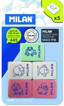 BLISTER 5 GOMAS CON DEBUXOS INFANTILES 445