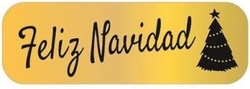 ROLLO 250 ETIQUETAS ORO FELIZ NAVIDAD