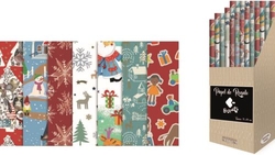 EXP 50 ROLLOS PAPEL REGALO BUSQUETS KRAFT NAVIDAD 70X100CM
