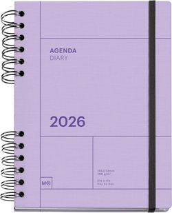 Agenda plus back to basics 2026 16,4x21,8cm d/p color malva