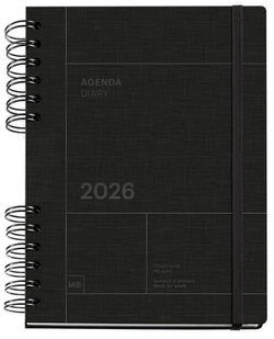AGENDA ANUAL 2026 PLUS BACK TO BASICS SV 16,4X21,8CM NEGRO
