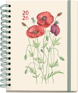 Agenda plus entredos 2026 16,4x21,8cm d/p amapolas