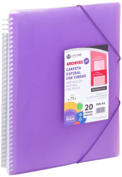 DOSSIER 50 COUVERTURES A4 SPIRALE ARCHIVEX STAR VIOLETTE CARCHIVO
