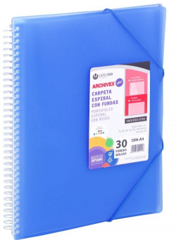 CARPETA 60 FUNDAS A4 ESPIRAL ARCHIVEX STAR BLAU CARCHIVO