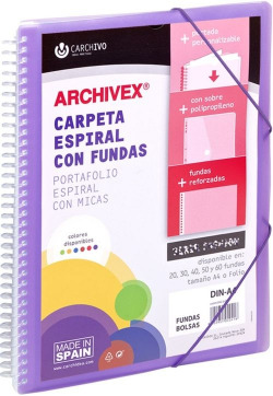 CARPETA 30 FUNDAS CANGURO A4 ARCHIVEX STAR VIOLETA