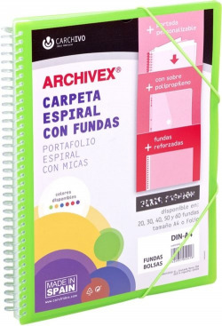 CARPETA 50 FUNDAS CANGURO A4 ARCHIVEX STAR VERD CLARO