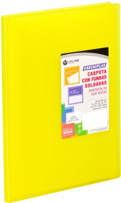 CARTAFOL 10 FUNDAS A4 TAPA FLEXIBLE AMARELO CARCHIPLAS
