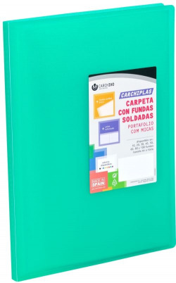 CARTAFOL 10 FUNDAS A4 TAPA FLEXIBLE VERDE CARCHIPLAS