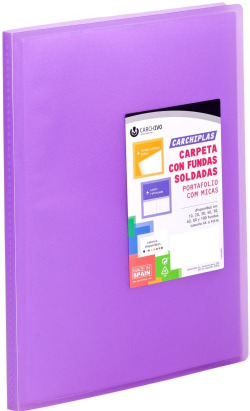 CARPETA 30 FUNDAS A4 TAPA FLEXIBLE VIOLETA CARCHIPLAS