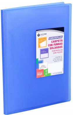CARPETA 50 FUNDAS A4 TAPA FLEXIBLE BLAU CARCHIPLAS
