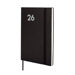 Agenda anual 2026 mara y4 dia pagina 12x17cm negra