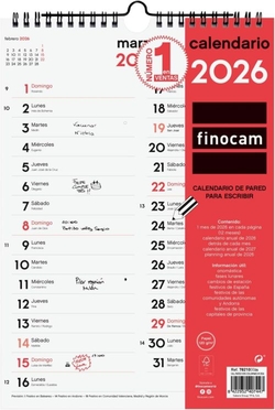 CALENDARIO PARED 2026 DOS COLUMNAS M