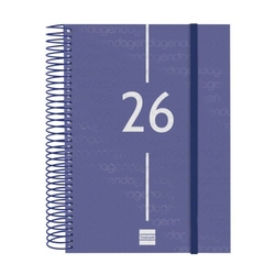 Agenda anual espiral 2026 día página e10 15.5.21,2cm azul